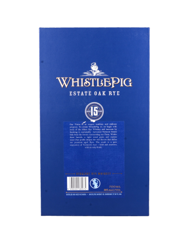 Whistle Pig 15 Ans Rye Whiskey 46° 0.7l